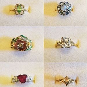 *Set of 6* Vintage Cocktail Rings